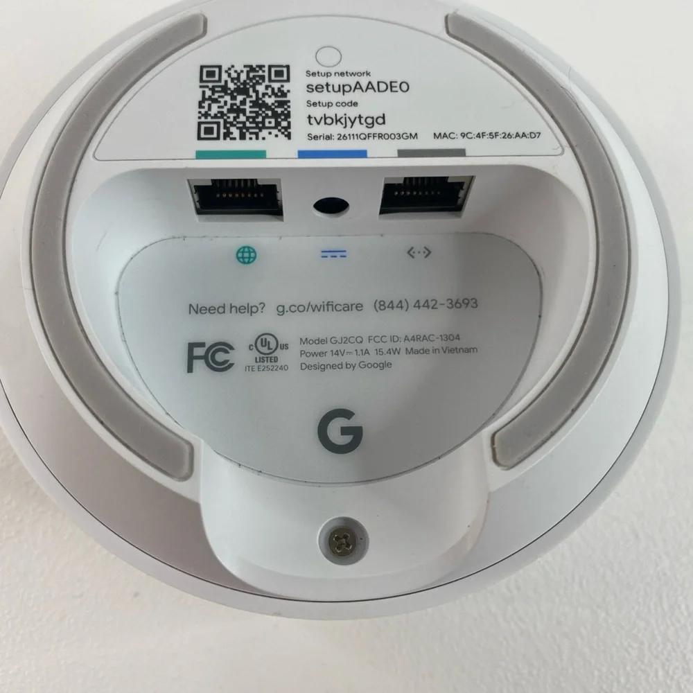 Google WIFI Access Point Router GJ2CQ Google Mesh w/ Power Cord